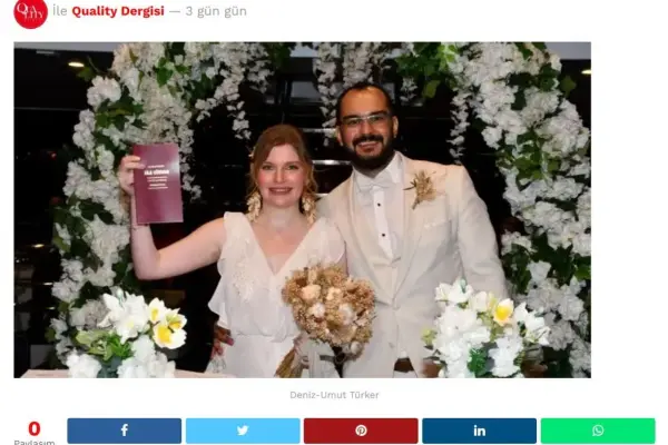 Joy Tekne Organizasyon’un Düğünü Quality Dergisi’nde Yer Aldı!